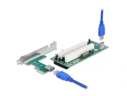 Delock Riser Card PCI Express x1 to 2 x PCI 32 Bit Slot with 60 cm cable