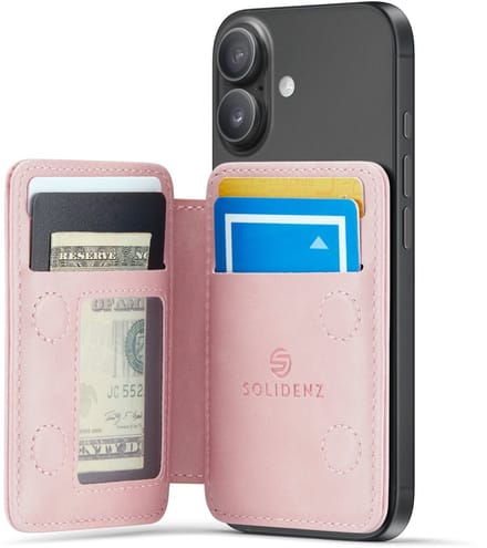 Solidenz Kaarthouder tot 4 kaarten geschikt voor MagSafe Wallet - Roze - Geschikt voor MagSafe pasjeshouder