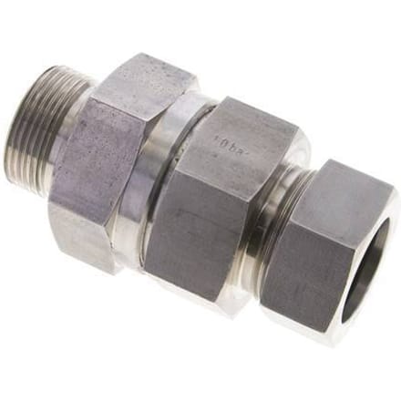 35L (M45x2) & G1-1/4'' Regeling-In RVS Terugslagklep Snijring Buitendraad 1-100 bar ISO 8434-1
