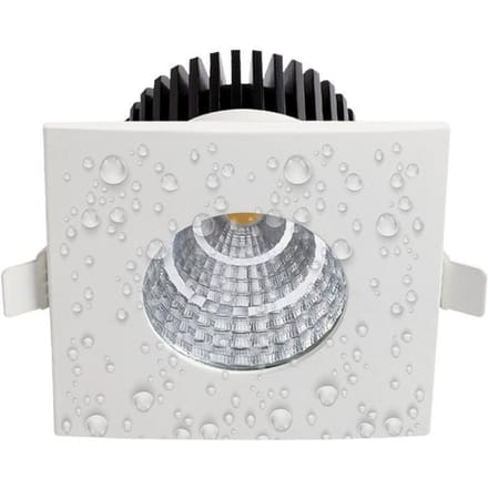LED Inbouwspot 6W vierkant vast waterdicht IP65 wit