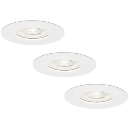HOFTRONIC Set van 3 Bari LED inbouwspots extra plat 58mm - 3,8W 270lm - GU10 LED Module - 6000K daglicht wit - Dimbaar - Rond - IP65 waterdicht - Wit
