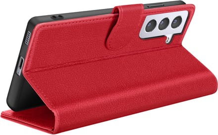 Zanae, Hoesje geschikt voor Galaxy S21 Plus - Wallet Case & Magneetsluiting, Rood