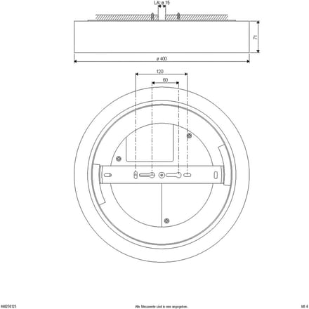 EVN Sauro LED plafondlamp, Ø 40 cm, wit