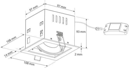 Inbouwspot Vierkant Mat Zwart 7Watt Led