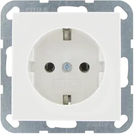 Gira Inbouwstopcontact St55 Met Aarde (randaarde) 1-polig Wit Ip20