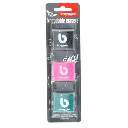 Bruynzeel - Kneadable Erasers 3 pcs. (Assorted colours)