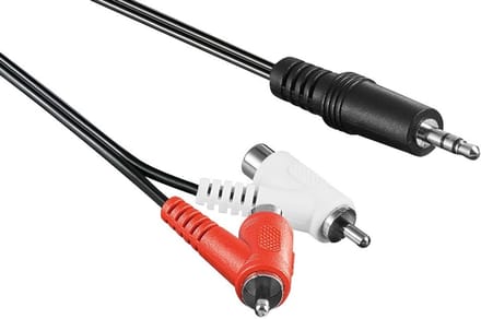 Goobay Audio-adapterkabel, 3,5 mm-stekker naar RCA-stekker/binnenkant, 1,5 m, zwart