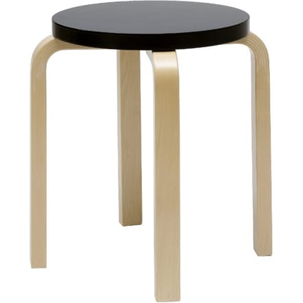Artek - E60 kruk - poten berken / zitting zwart