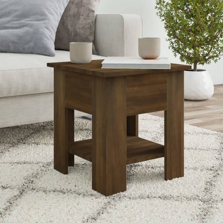 vidaXL - Salontafel - 40x40x42 - cm - bewerkt - hout - bruin - eikenkleur