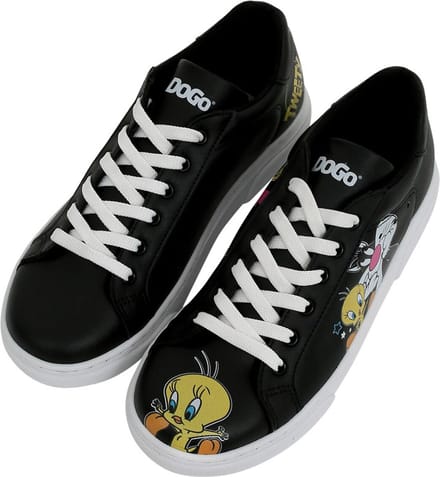 DOGO Ace Dames Sneakers - Best of Tweety and Sylvester BLACK 36