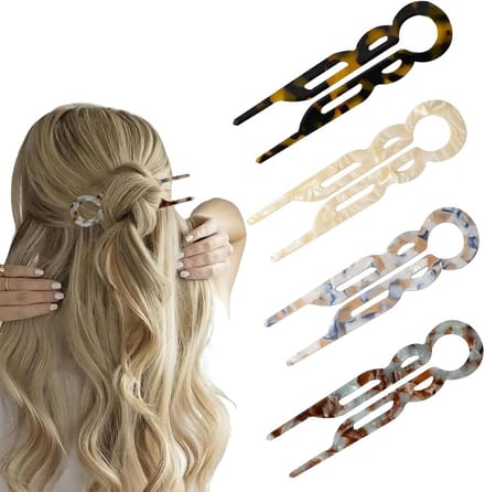 Set 4 Stevige Acetaat Haarspelden voor Knot en Updo