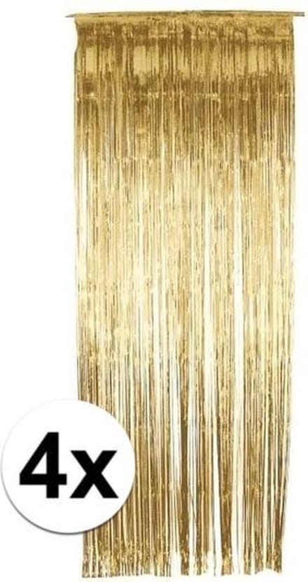 Gouden deurgordijnen 244 cm 4 stuks