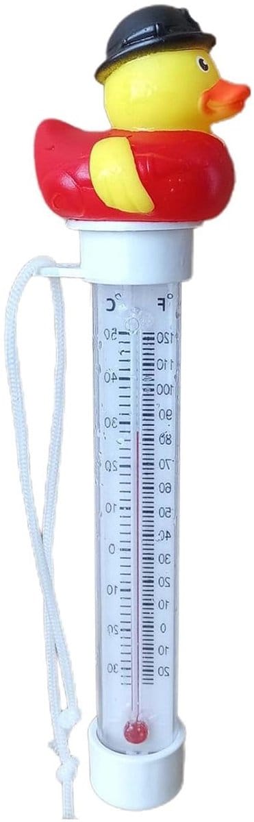 Drijvende Zwembad Thermometer - Waterthermometer Spa - Watertemperatuur Meten - Schattig Eend Design - 20 cm - Geel