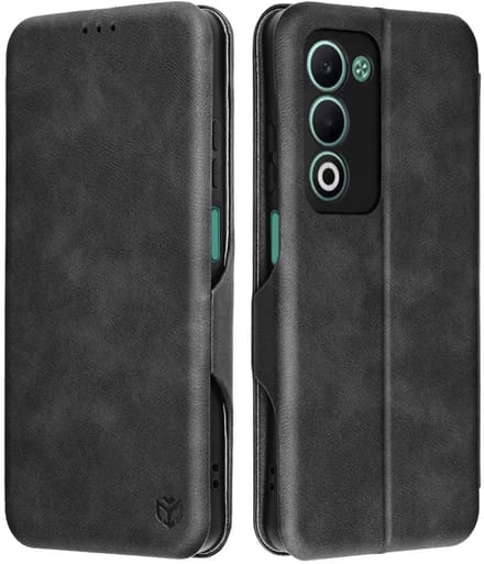 Hoesje geschikt voor Oppo A5/A5m - Techsuit Safe+ Book Wallet Case - Zwart