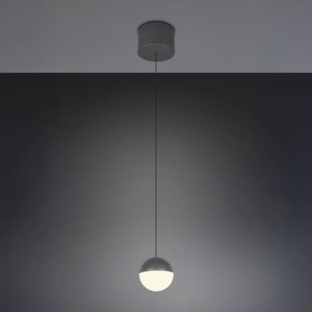 Reality Leuchten LED hanglamp Senta, antraciet, Ø 10 cm, 3.000 K, 1-lamp.