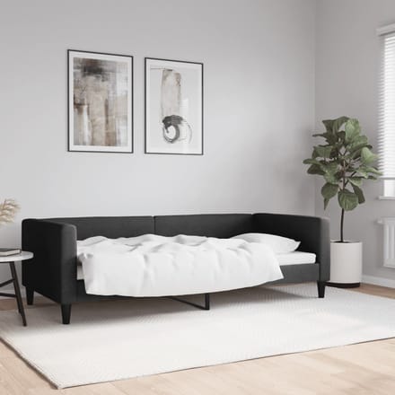 vidaXL - Slaapbank - 90x200 - cm - stof - zwart