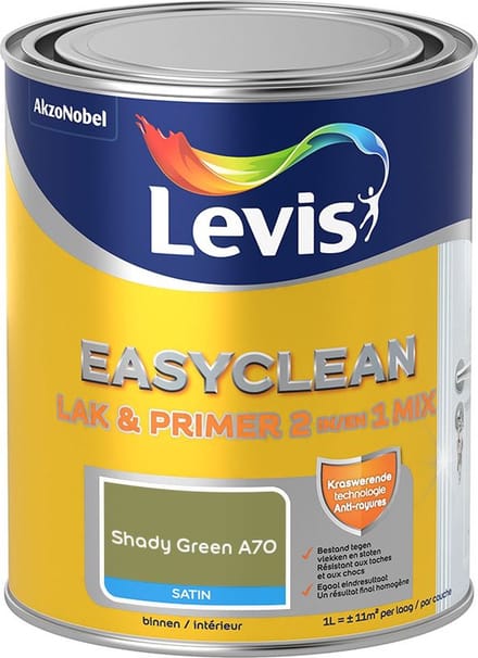 Levis - Easyclean Lak & Primer 2-In-1 Mix - Shady Green A70 - Mengverf - 1 L