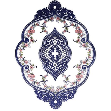 Sets de Table Rétro en Dentelle, Doilies au Crochet Français, Sets de Table Brodés faits à la Main, Lot de 4 31x44cm&Oval