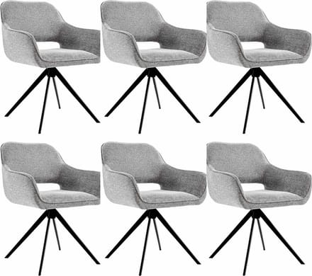 Set van 6 Kick draaistoel Miyo - donkergrijs