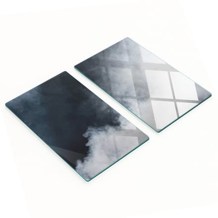Multifunctionele decoratieve glazen borden met print, wit rookgrijs, 2x30x52 cm