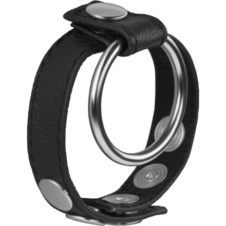 Rimba - Lederen Penis Strap Met Metalen Cockring - Verstelbaar met Drukknopen 35 mm