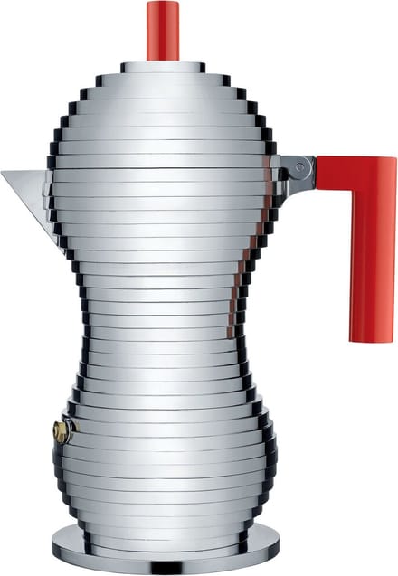 Alessi Percolator Pulcina - MDL02/6 R - Rood - 6 kops - door Michele De Lucchi