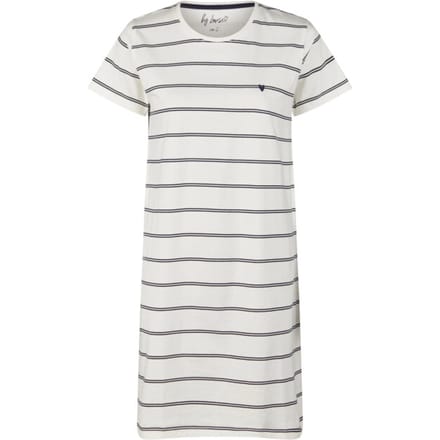 By Louise Dames Nachthemd Korte Mouw Off-White Gestreept - Maat S