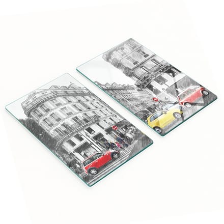Multifunctionele decoratieve glazen panelen Parijse straatschets 2x30x52 cm