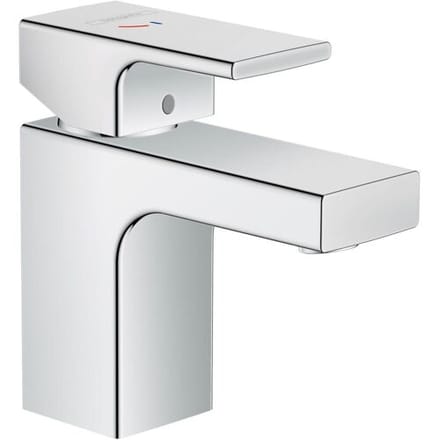 Hansgrohe Vernis Shape Eengreeps wastafelmengkraan - 70 - coolstart zinc - met PopUp - trekwaste - hoogglans chroom