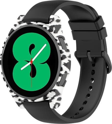 Strap-it PC Case – Geschikt voor Samsung Galaxy Watch 4 40mm – Full Protect – White Leopard