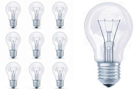 10 pak Standaard gloeilamp helder 60W E27 grote fitting Dimbaar 55x96mm