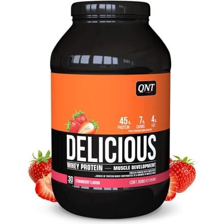 QNT|Delicious Whey 908gr|Protein Eiwitpoeder|Eiwitshake|Aardbei