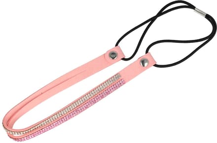 Haarsoires Haarband Glitter - Strass Steentjes - Dubbel - Lichtroze