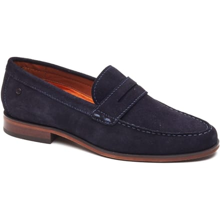 Base London Slate Loafer Leren Heren Navy Loafers
