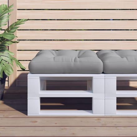 vidaXL - Palletkussen - 60x60x12 - cm - stof - grijs