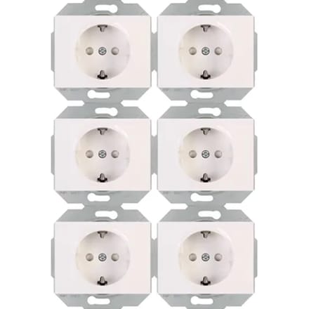 Sencys Inbouwstopcontact Yukon Met Aarde (randaarde) 1-polig Wit Ip20 6 Stuks