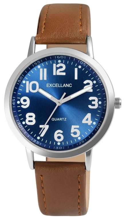 EXCELLANC herenhorloge kunstleer Mineralglas