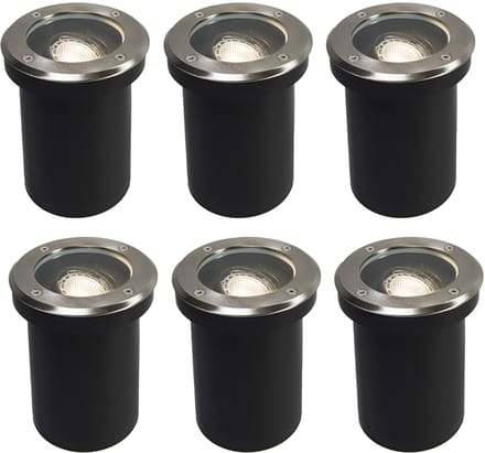 QAZQA delux - Moderne Grondspot - 1 lichts - Ø 13 cm - Staal - Buitenverlichting