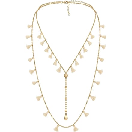 Collier lang mini pompons vrouwen Selmark Complementos