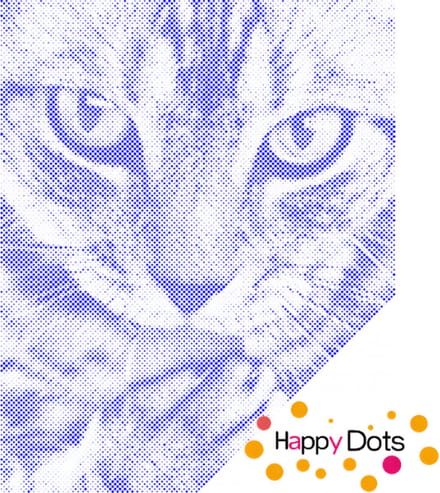 HappyDots DOT Painting Schattig katje 30x40cm - Stippelschilderij Blauw