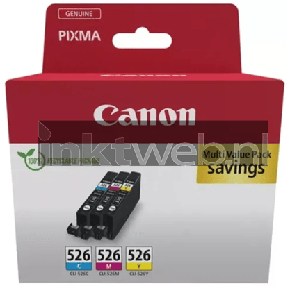 Canon Inktcartridge CLI-526 Origineel Combipack Cyaan, Magenta, Geel 4541B018
