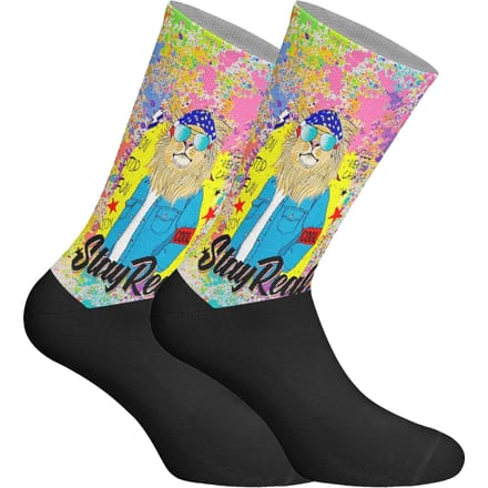Lange uniseks sokken met elastische print