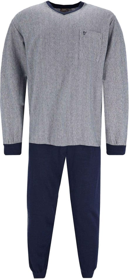 Verticaal gestreepte heren pyjama Hajo - Blauw - Maat - 60