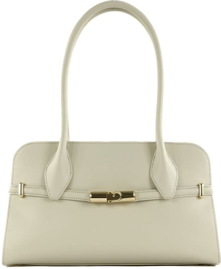 FURLA Leren Schoudertas Goccia Dome Shoulder Bag Marshmallow Lichtgrijs