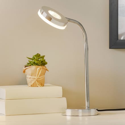 Reality Leuchten Rennes LED tafellamp, chroomkleurig, hoogte 40 cm