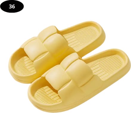 Nivard Badslippers Dames - Comfortabel - Flip Flops - Sauna - Zomer - Geel - Maat 36