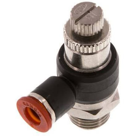 L-stuk Regelventiel 6 mm - G1/4'' Regeling-in Messing/Nylon