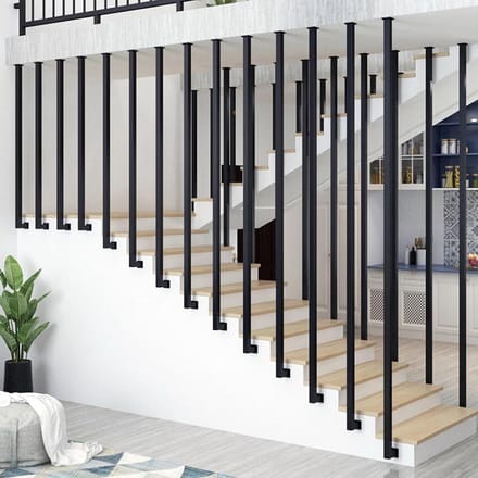 Trapleuning - Plafondleuning Steun - Veiligheid Thuis - Industriële Stijl - 110 cm - Zwart