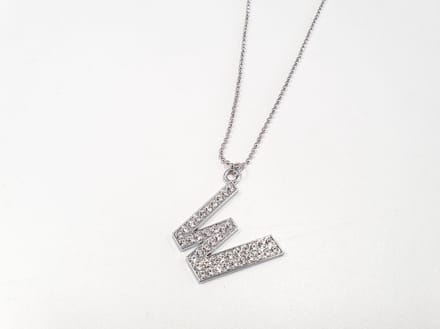 Ketting Met Letter Diamand - W