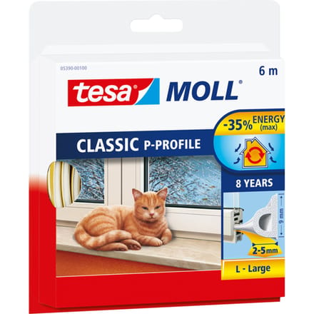 tesa P-PROFILE 05390-00100-00 Afdichtingstape tesamoll Wit (l x b) 6 m x 9 mm 1 stuk(s)